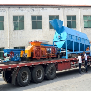 2PG800X600對輥破碎機發貨圖片_發往廣東廣州_破碎鈣石